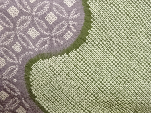  絞り曲線に七宝模様名古屋帯